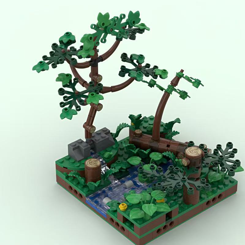Совместимо с серией MOC Architecture Лягушка Дерево Сад Цветочный Лес Сборка Своими Руками Фестивальный Подарок Украшение Мелкие Детали Строитель