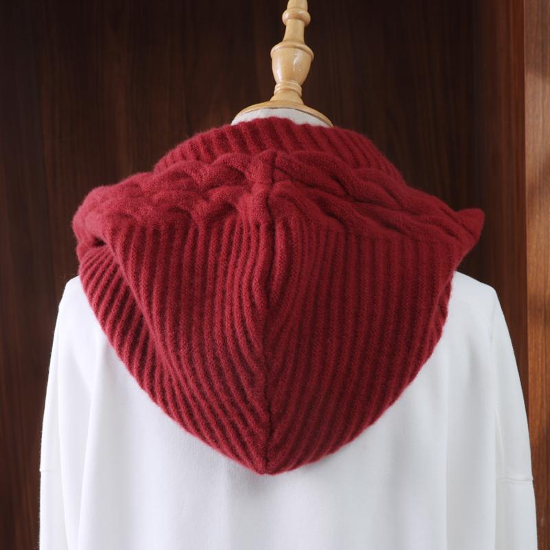 100% Шерсть Шарф-капюшон Шапка Женская Зимняя Мягкая Теплая Защита Ушей Лица Балаклава Шарфы Шапки Мужская Корейская Мода Шерстяной Утеплитель Шеи