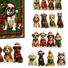 24-дневный Адвент-календарь "Сюрприз для собаки" 2D Акриловые ornaments с породами Собаки 24-дневный Рождественский календарь обратного отсчета для любителей с подвесками-щенками Домашний Праздник