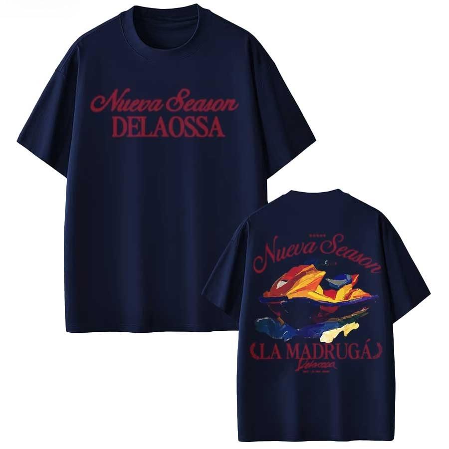 Футболка Rapper Delaossa NUEVA SEASON La Madruga Merch для мужчин и женщин, хип-хоп, стритвир, оверсайз, хлопковая футболка