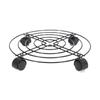 Black 4 Sizes Metal Round Flower Plant Pot Tray 4 Wheels Heavy Planter Flowers Pot Mover Trolley Plate Stand Holder Garden Tools