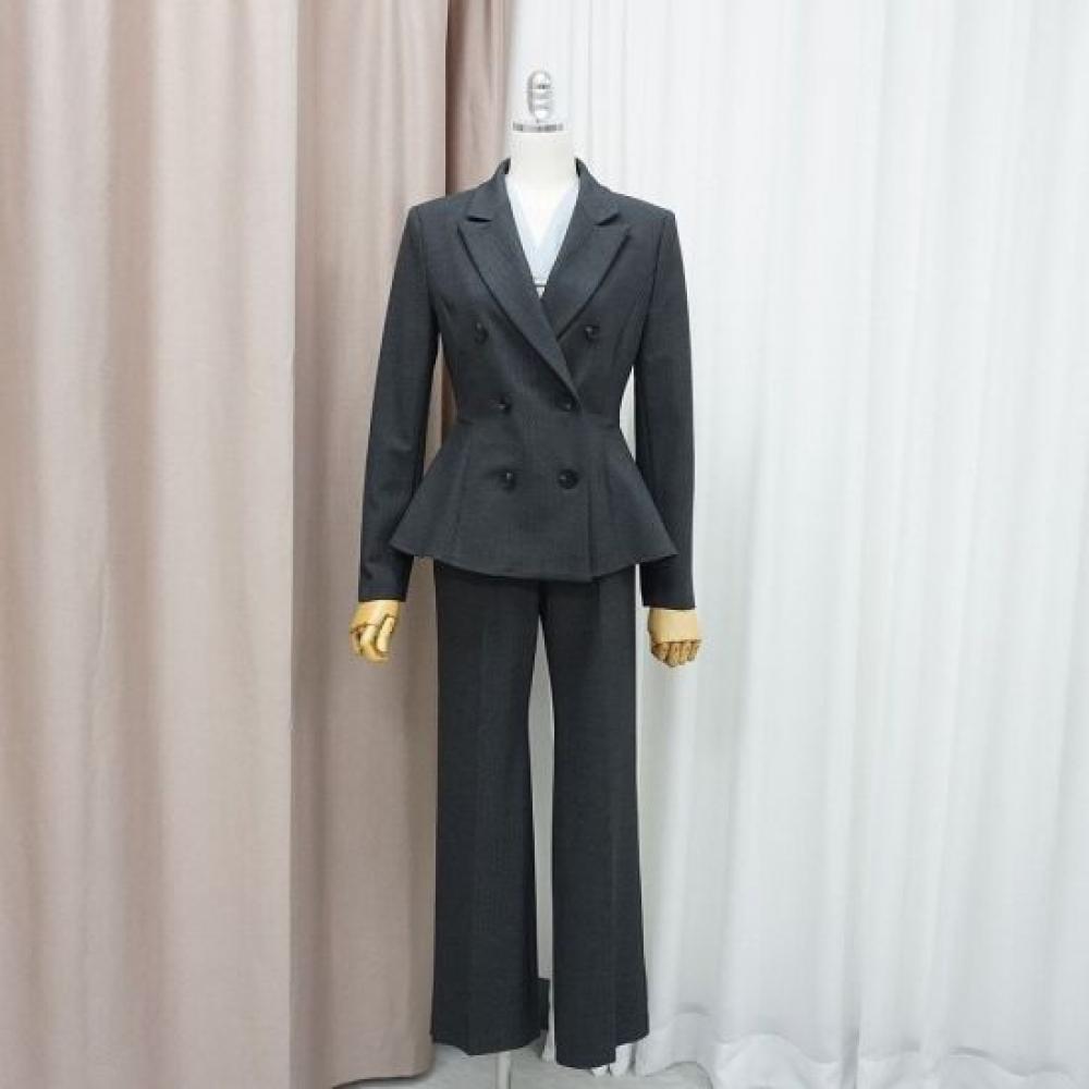 Style Latte Women Herringbone Slack Pants Wool Spandex Formal Trousers