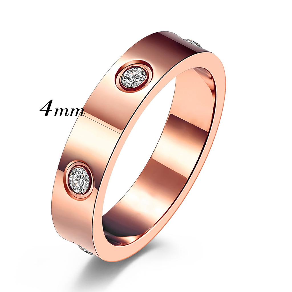 Модное свадебное кольцо с цирконием для женщин, простое ювелирное изделие из нержавеющей стали цвета розового золота, аксессуары для вечеринок, горячая распродажа