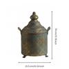 Vintage Style Patina Metal Vase Decorative Cylinder Urn Floral Jar for Professional Photography Prop