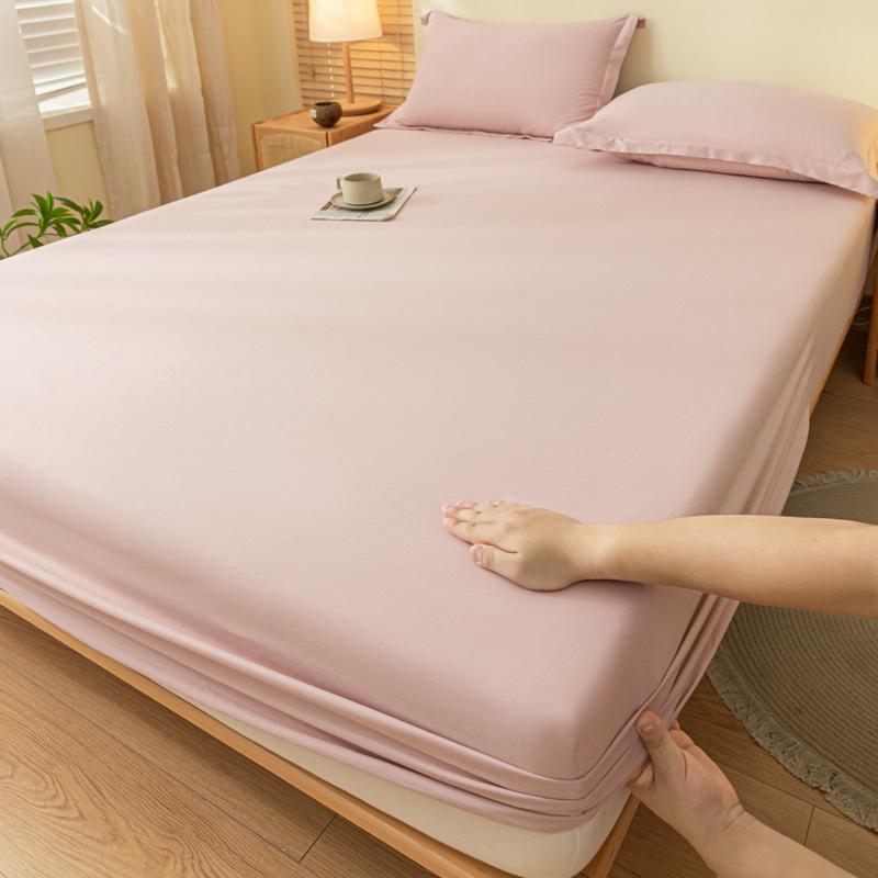Cotton Fitted Sheet Bedding Sheet Non Slip Mattress Cover Bed Protector Cover Single Double Bed Cover Sofa Cover with Elastic Band (No Pillowcase)