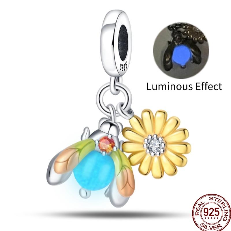 Оригинальные Медные Золотые Шармы Бусины Подсолнух Собаки Леопард Светлячок Подвески Подходят для Браслета Ювелирный Подарок Маркировка