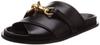 Foot Bed Gold Motief Sandal BLACK 23 Cm [Pippi Chic] Women's