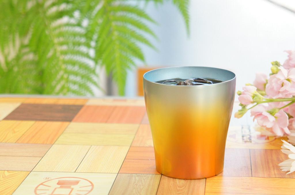 HORIE Pure Titanium Made In Niigata Aloha Double-walled Tumbler, 250cc, Tsubame, Prefecture, Sunset, T-15-AS250