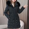 Winter Long Jackets for Women  New Fashion Faux Fur Collar Slim Padded Coats Ladies Hooded Korean Style Winter Parkas