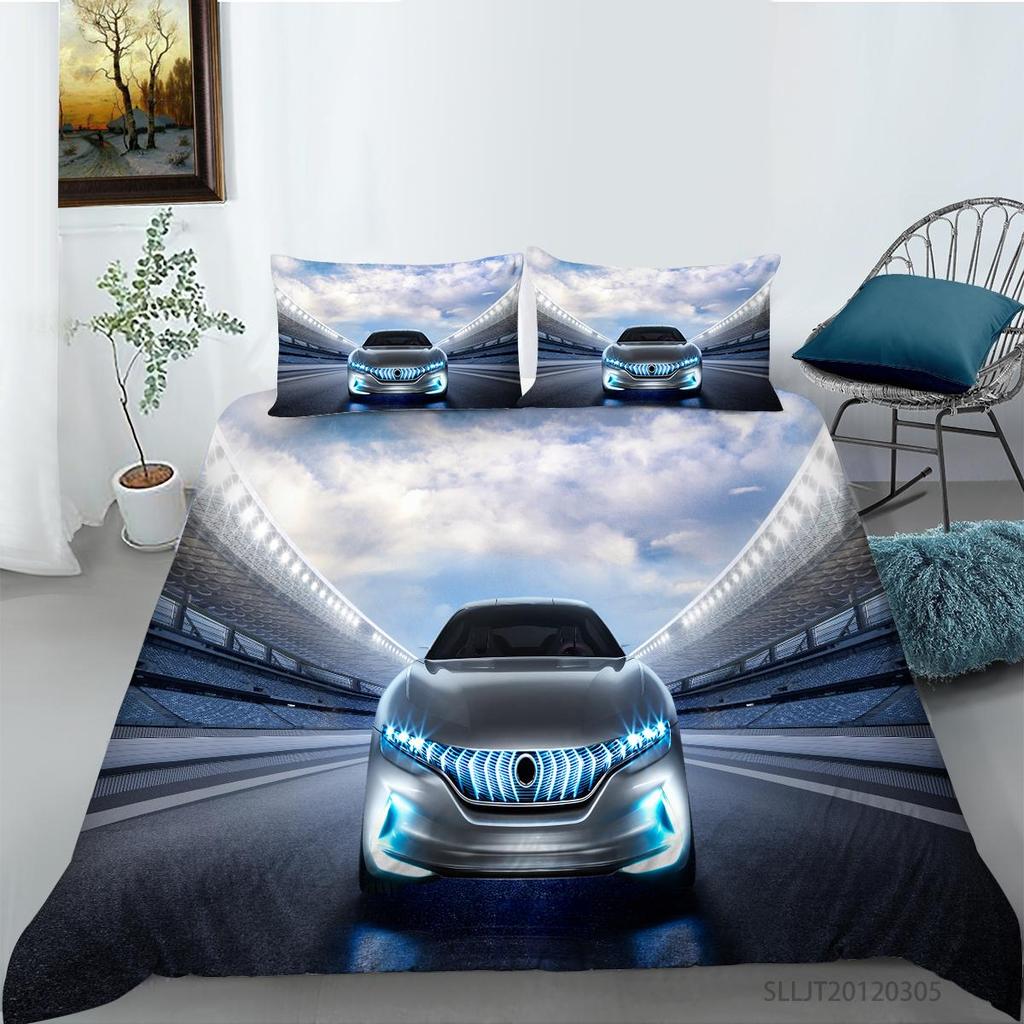 Пододеяльник с 3D принтом Покрывала с автомобилями Постельный комплект из полиэстера Queen King Size Роскошный пододеяльник для мальчиков-подростков и мужчин