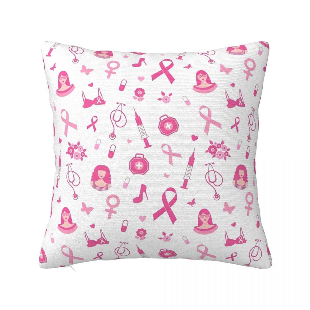 Football Breast Cancer Awareness Support Pillow Covers Car Cushion Cover Cute Pillowcase 4040
