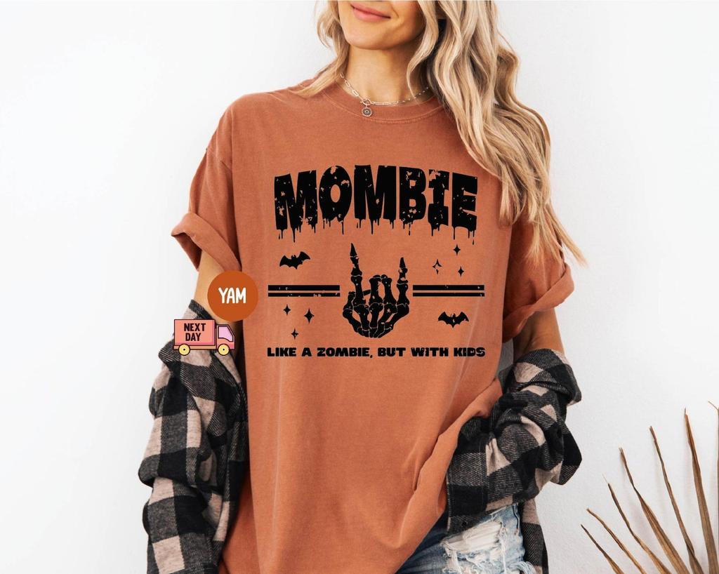 Comfort Colors® Mom Halloween Shirt, Mombie TShirt, Mama Halloween T-shirt, Halloween Shirt for Mom Gift for Halloween Tee, Retro Fall Shirt