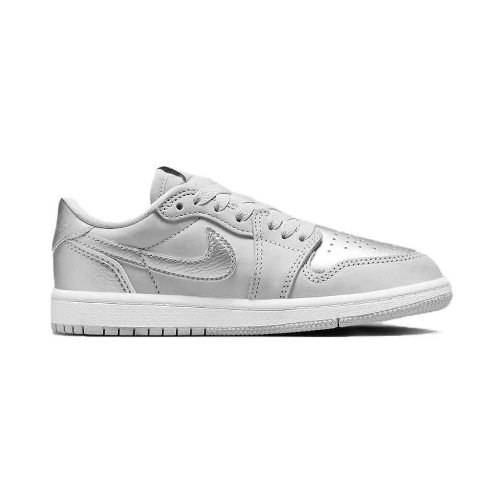 Kids' Sneakers Nike Jordan 1 Low OG Metallic Silver (PS) Neutral Grey/Metallic Silver/White