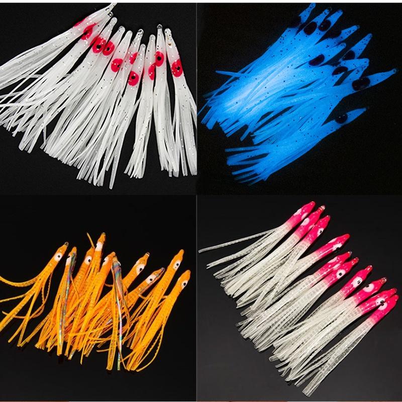 Новые 10 шт. Luya светящаяся мягкая приманка лазерная 8 см игольчатая поддельная приманка в виде осьминога светящаяся синяя бионическая приманка