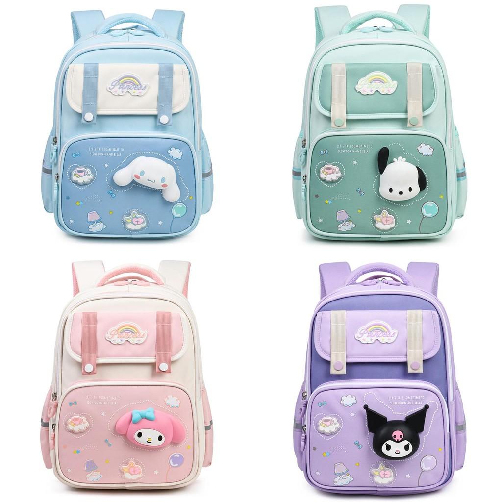 Детский рюкзак Sanrio Cinnamoroll для девочек начальной школы из легкой ткани Oxford с мультяшным дизайном для школы