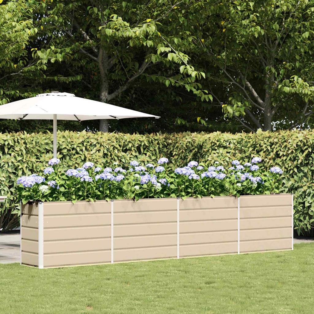 Ivory Planter Box 385 x 50 x 75 cm Galvanized Steel
