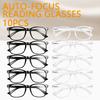 10pcs Auto-Focus Reading Glasses Unisex Design PC Material Frame Ideal for Computer Use & Perfect Gift Choice