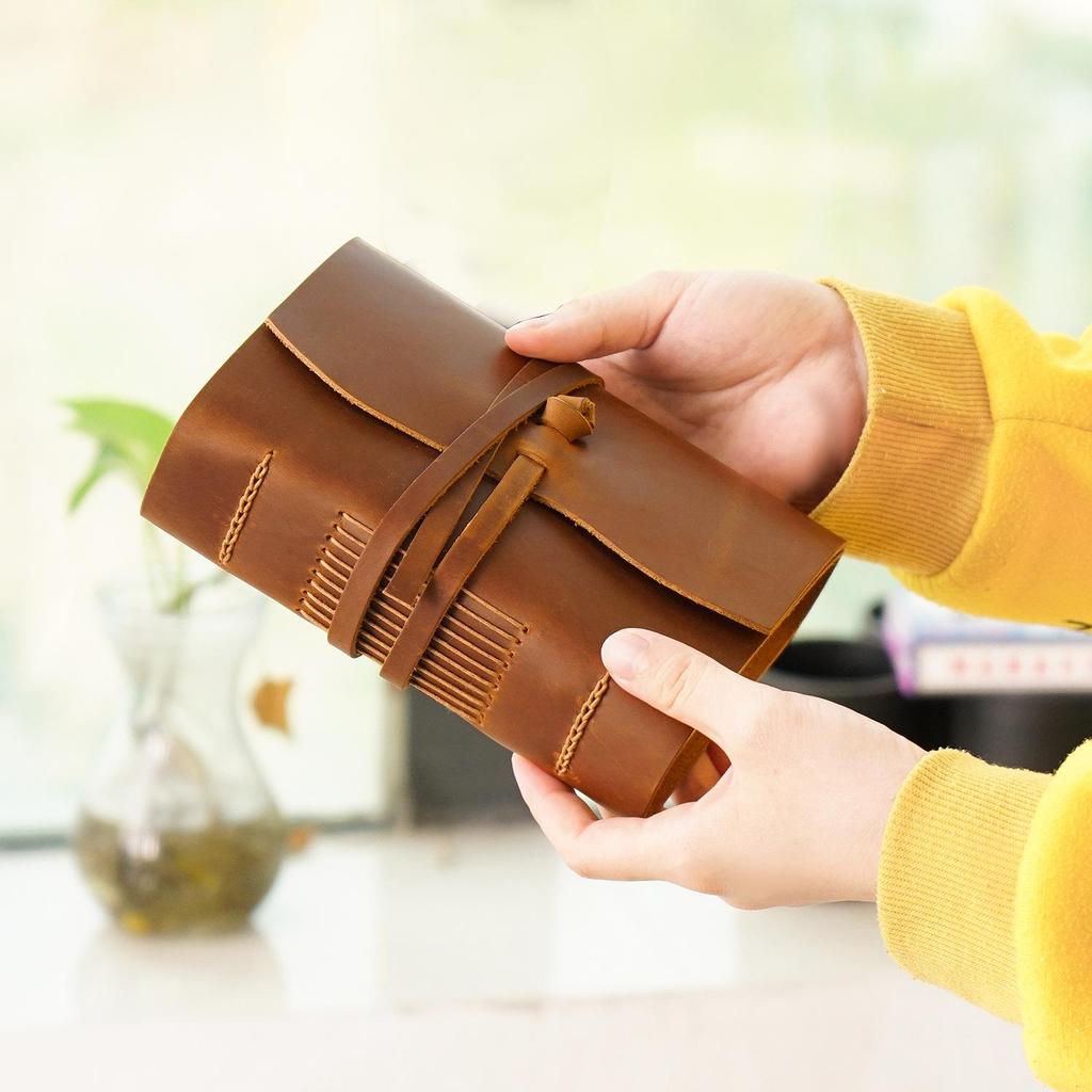 Плотный ретро-дневник из коровьей кожи в китайском стиле