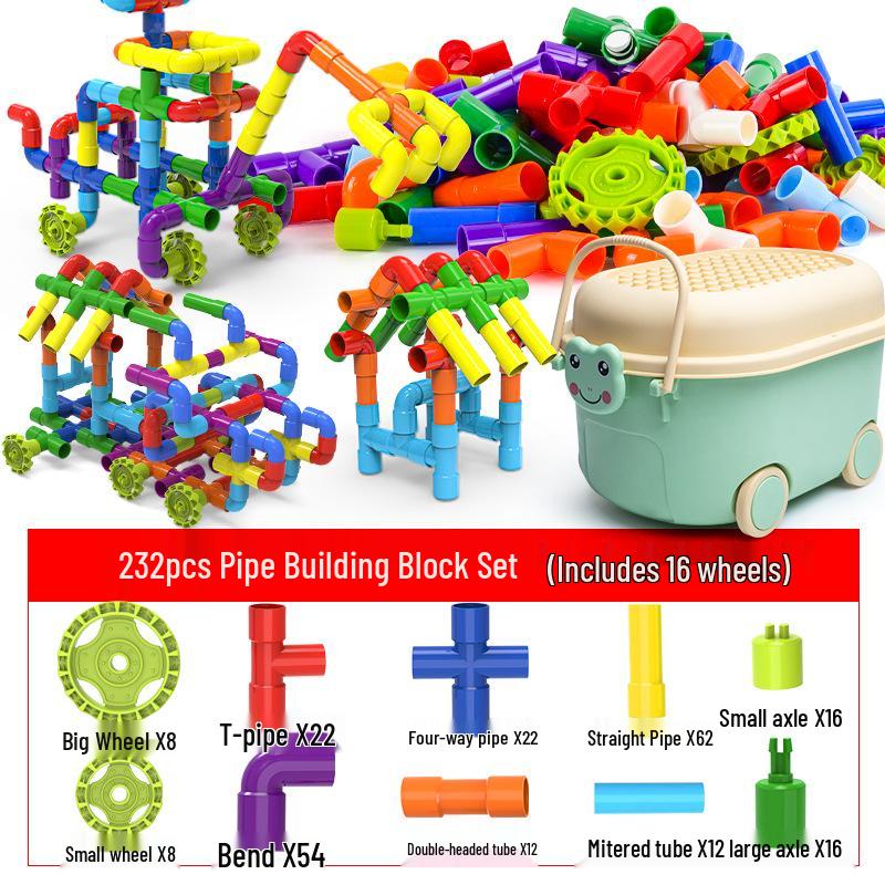 Interlocking Water Pipe Building Blocks: Early Education Puzzle Toys for Kids