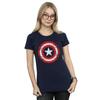 Marvel Womens/Ladies Avengers Captain America Scratched Shield Cotton T-Shirt