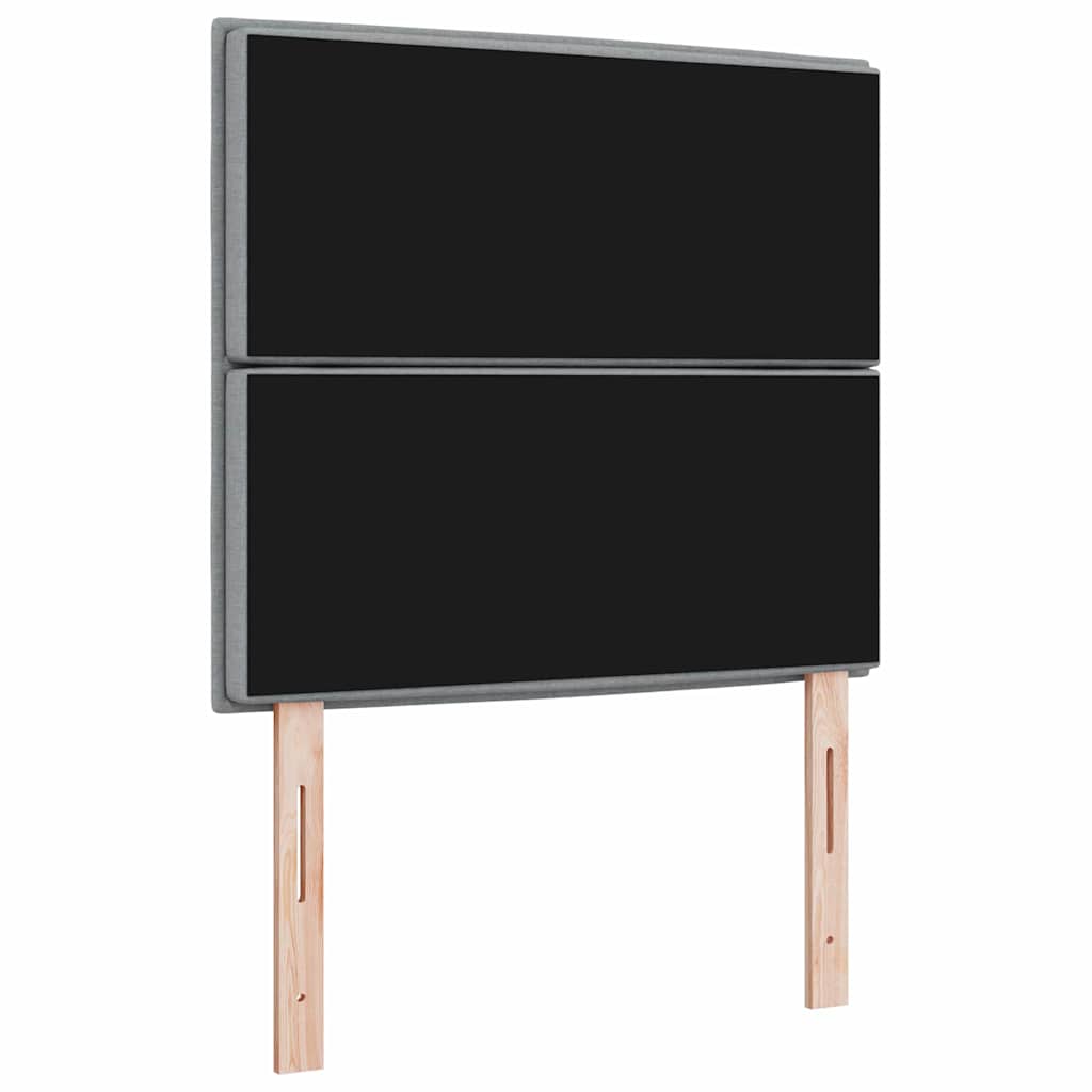 LED Headboard with LED Light Strips Light Grey 80 cm Fabric
