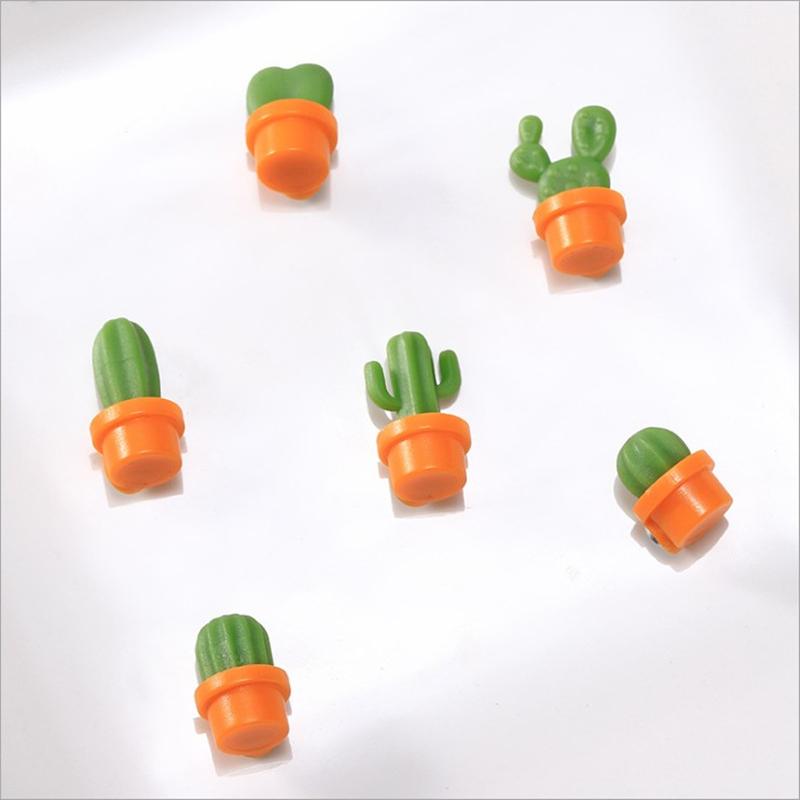 6PC/set of Cute Succulent Plant Refrigerator Magnet Button Cactus Refrigerator Message Sticker Magnet Sticker