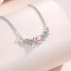 S999 Pure Silver Heartwing Necklace Female Sweet Fashion All-Match Clavicle Chain Loving Heart Zircon Sterling Silver Necklace