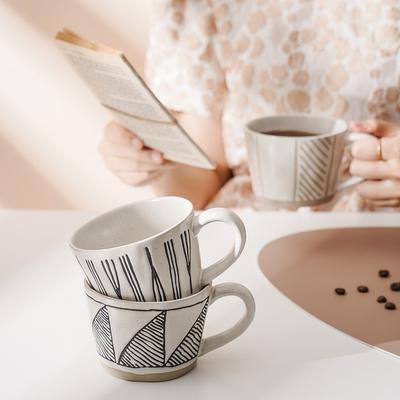 Кофейная чашка грубая керамика глиняная чашка японский стиль бытовая ручная роспись подглазурная керамика ретро высокоценная креативная керамическая чашка античный стиль