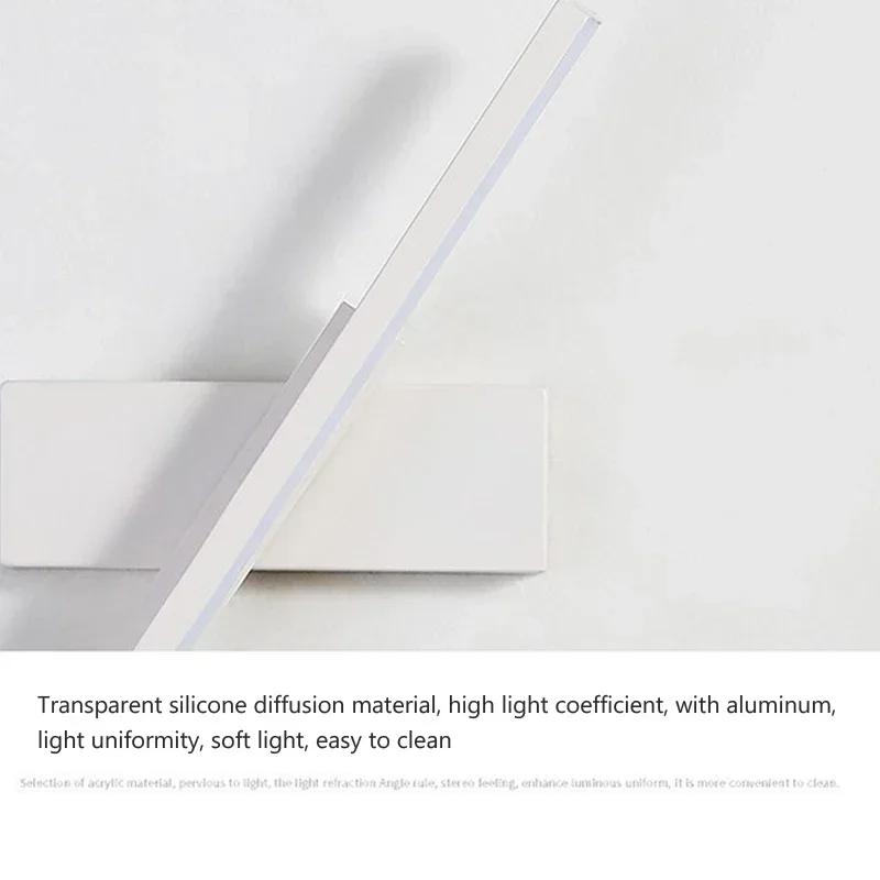 Современные светодиодные настенные светильники, вращающиеся зеркальные лампы для ванной комнаты, для спальни, гостиной, настенные бра, светильники