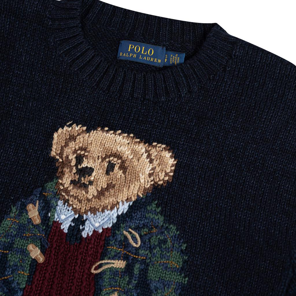 Polo Ralph Lauren Bear Embroidered Crew Neck Pullover Sweater Women Sweater 211685223-001