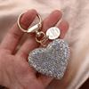 Pendant Rhinestone Interior Accessories Keys Holder Crystal Keyring Key Ring Love Heart Keychain