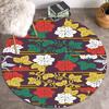 Ethnic Style Rug Floor Mat Boho Round Carpet Home Hotel Living Room for Kids Anti Slip Carpet Doormat Circle Rug
