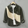 Korean Fashion Patchwork Shirts for Men Spring and Autumn Streetwear Loose Top Soft and Comfortable Pure Cotton Long Sleeve Shirts Man