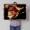 Spain Topographic Map Poster Customized Wall Art Vintage Metal Signs Retro Tin Plaque for Man Cave Room Decoration Gaming Decor