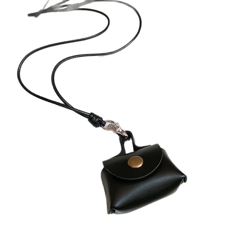 Роскошный кожаный кошелек для монет и наушников в корейском стиле, ожерелье с ключичной цепочкой