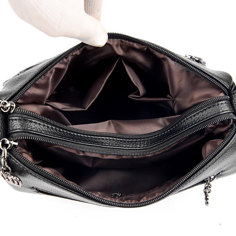 New Crossbody Bag for Women's Bag Soft Leather Texture Middle-aged and Elderly Mother-in-law Casual Bag Simple European and American Shoulder Bag