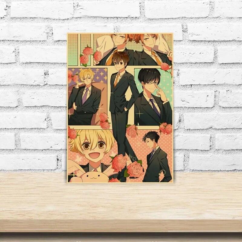 Японское аниме Ouran High School Host Club плакат ретро принты на крафт-бумаге и плакаты наклейка домашняя комната бар настенная живопись
