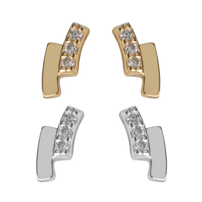 Простые геометрические серьги с бриллиантами, инкрустированные элегантным темпераментом и элегантными студенческими серьгами для женщин