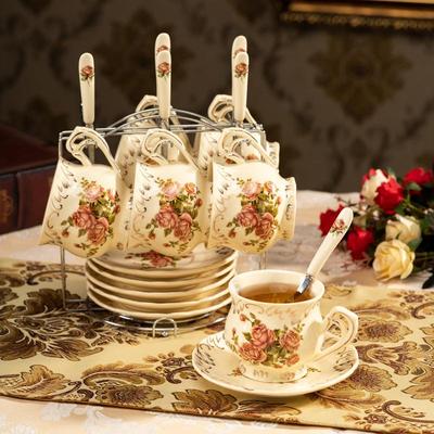 Европейский набор керамических чашек для чая и кофе в стиле легкой роскоши