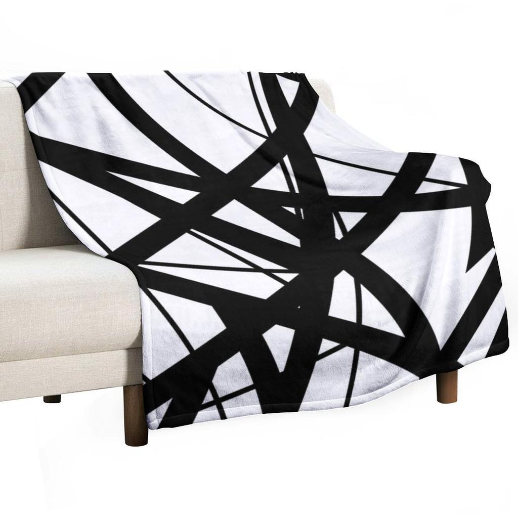 EVH: authentic Black & White Stripes design (pure white) Throw Blanket Vintage Moving Giant Sofa Blankets