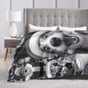 Cat Selfie with Santa Plush Blanket Students  Flannel Throw Blanket For Home Decor Soft Design Quality Bedspread Gift Idea