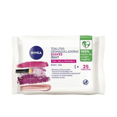 Lingettes Démaquillantes NIVEA - Douces 3 En 1 - Biodégradables - Huile D'amande Hydratante - Pour Peaux Sensibles