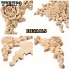 8pcs Carved Wood Appliques for Furniture, French-Style Floral Corner Woodcarvings, Unpainted Solid Wood Decorative Rosettes