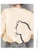 Loose and fashionable 2025 summer new cat silhouette printed short sleeved T-shirt