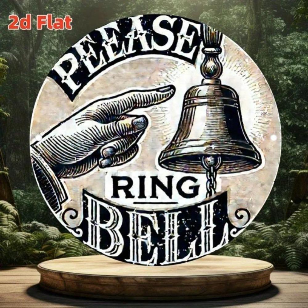 Retro Ring Bell Metal Sign Vintage Aluminum Plaque Wall Decor