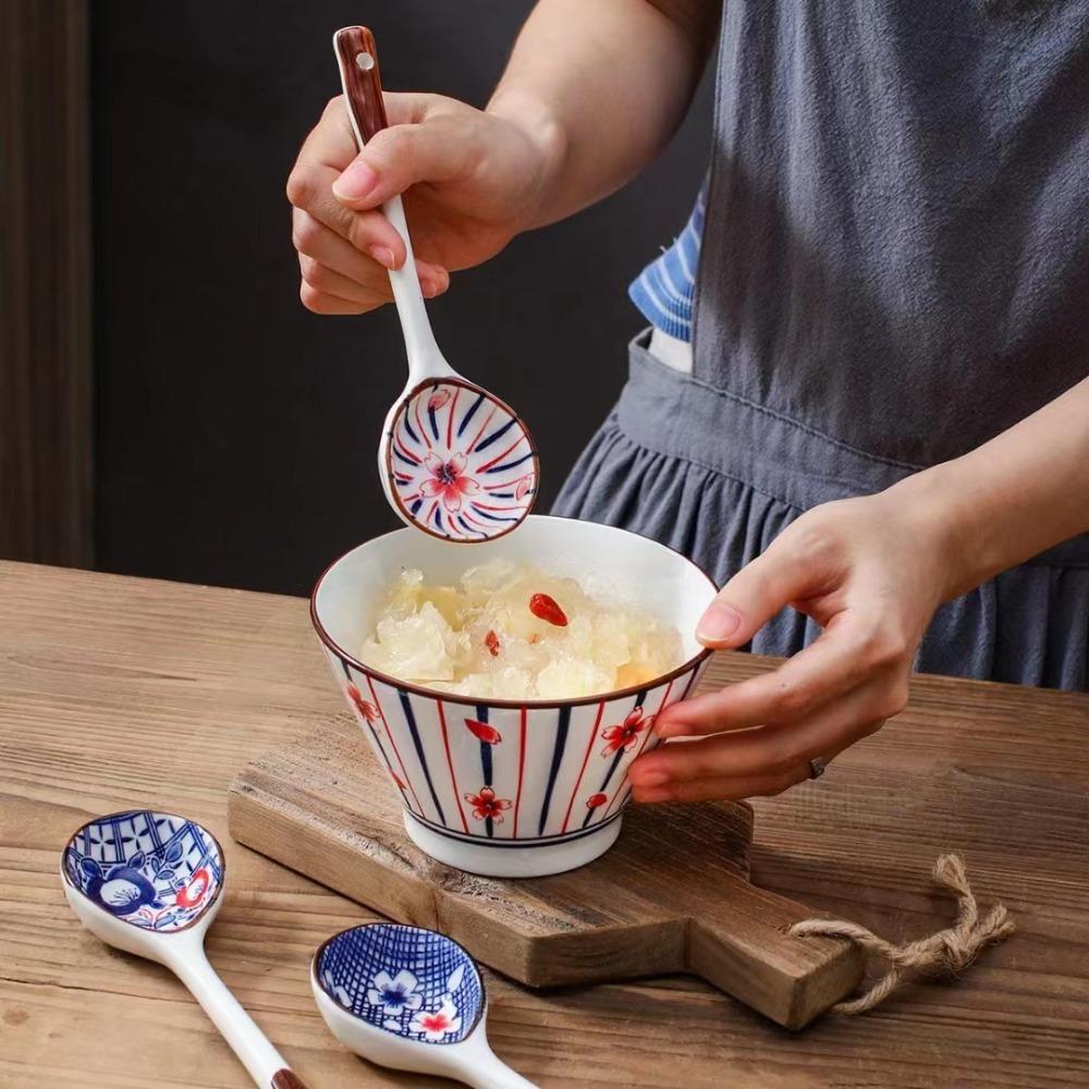Heat-resistant Dessert Spoon Japanese Style Ramen Miso Soup Spoon Present