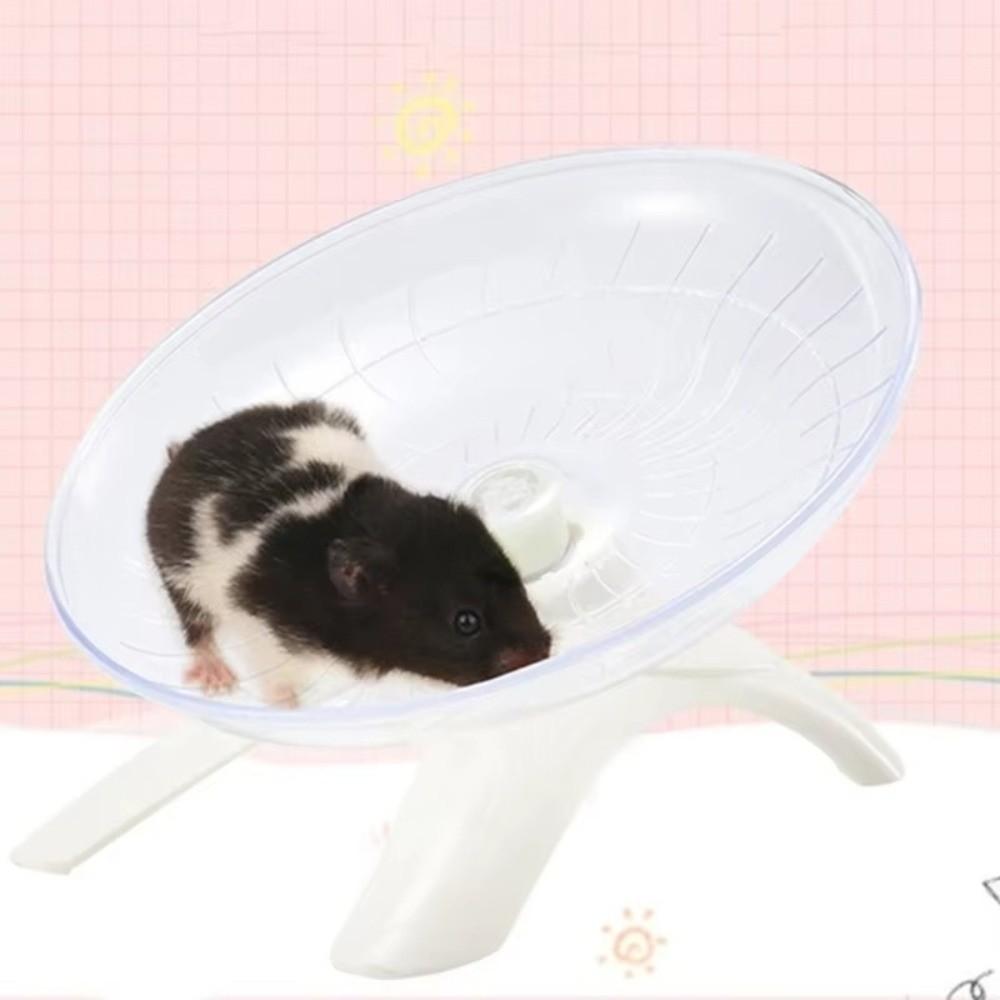 Transparent Hamster Flying Wheel Quiet Operation Plastic Exercise Squirrel Wheel Stable Base Steel Axle Running Disc Toy