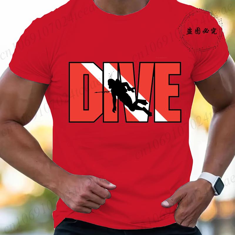 Новая модная футболка для мужчин, повседневная, с коротким рукавом, хип-хоп, уличная одежда, футболка с принтом SCUBA Dive, пуловер, мужская, женская, футболка, топы