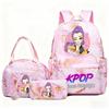 Anime K-Pop Inspired School Backpack Teen Girls - 20L Nylon Daypack With Character Print Breathable Design Ergonomic Curved
