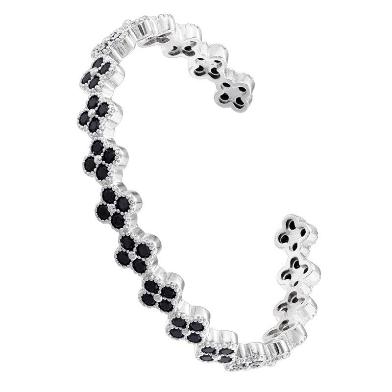 Легкая Роскошь Медь С Цветными Бриллиантами Клевер Открывающийся Регулируемый Браслет Лепесток Цветка Браслет Vl570